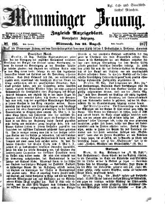 Memminger Zeitung Mittwoch 22. August 1877