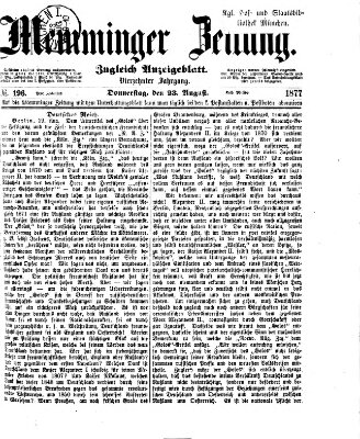 Memminger Zeitung Donnerstag 23. August 1877