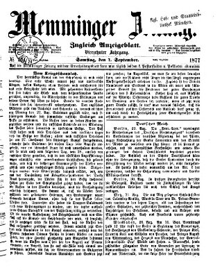 Memminger Zeitung Samstag 1. September 1877