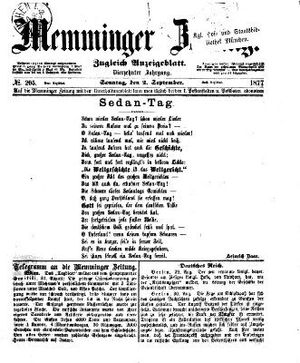 Memminger Zeitung Sonntag 2. September 1877