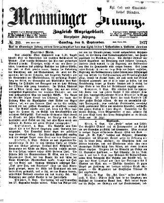 Memminger Zeitung Samstag 8. September 1877