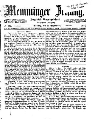 Memminger Zeitung Dienstag 11. September 1877