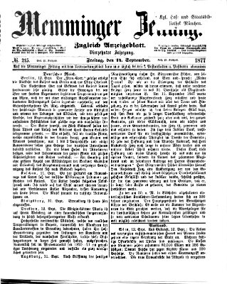 Memminger Zeitung Freitag 14. September 1877