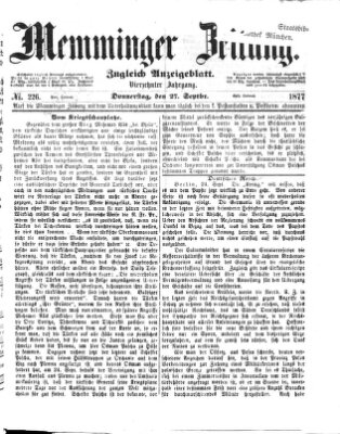 Memminger Zeitung Donnerstag 27. September 1877