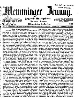 Memminger Zeitung Mittwoch 3. Oktober 1877