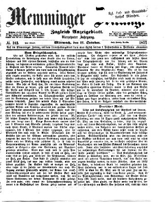 Memminger Zeitung Mittwoch 17. Oktober 1877