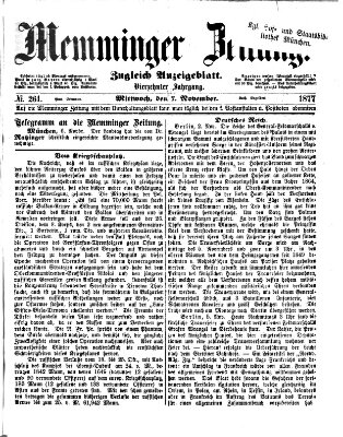 Memminger Zeitung Mittwoch 7. November 1877