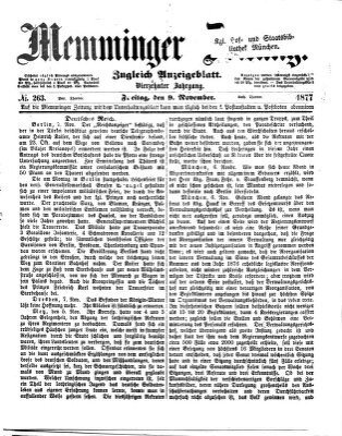 Memminger Zeitung Freitag 9. November 1877