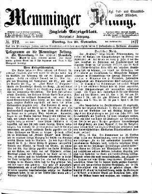 Memminger Zeitung Dienstag 20. November 1877