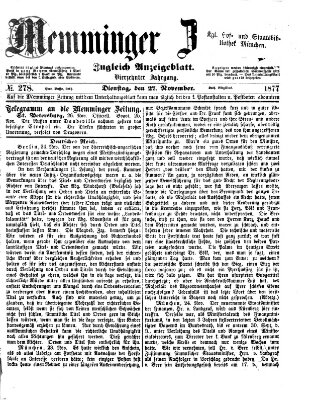 Memminger Zeitung Dienstag 27. November 1877