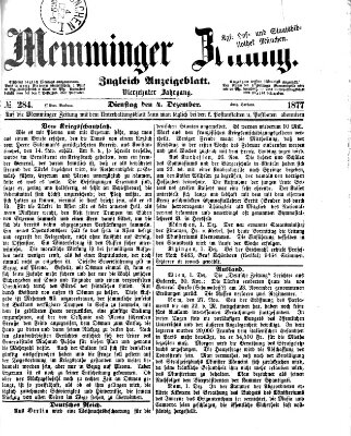 Memminger Zeitung Dienstag 4. Dezember 1877