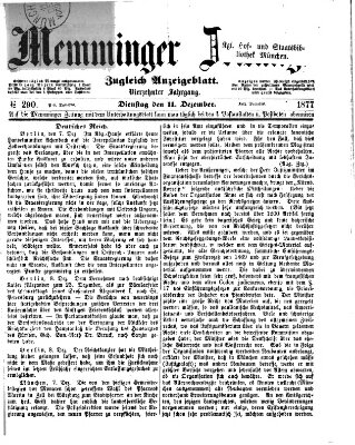 Memminger Zeitung Dienstag 11. Dezember 1877