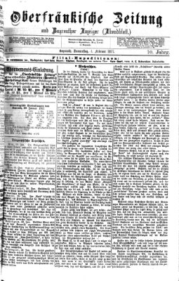 Oberfränkische Zeitung und Bayreuther Anzeiger (Bayreuther Anzeiger) Donnerstag 1. Februar 1877