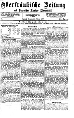 Oberfränkische Zeitung und Bayreuther Anzeiger (Bayreuther Anzeiger) Sonntag 18. Februar 1877