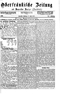 Oberfränkische Zeitung und Bayreuther Anzeiger (Bayreuther Anzeiger) Sonntag 29. April 1877