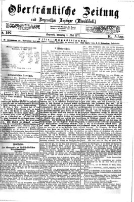 Oberfränkische Zeitung und Bayreuther Anzeiger (Bayreuther Anzeiger) Dienstag 8. Mai 1877