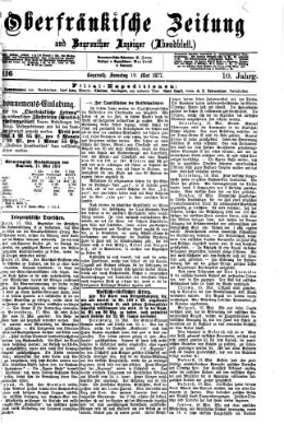 Oberfränkische Zeitung und Bayreuther Anzeiger (Bayreuther Anzeiger) Samstag 19. Mai 1877