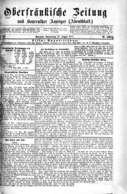 Oberfränkische Zeitung und Bayreuther Anzeiger (Bayreuther Anzeiger) Donnerstag 23. August 1877