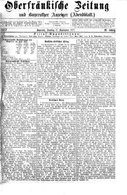 Oberfränkische Zeitung und Bayreuther Anzeiger (Bayreuther Anzeiger) Samstag 15. September 1877