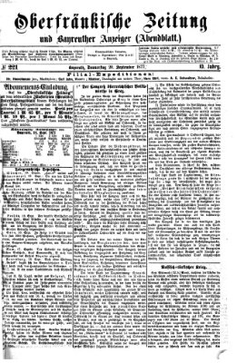 Oberfränkische Zeitung und Bayreuther Anzeiger (Bayreuther Anzeiger) Donnerstag 20. September 1877