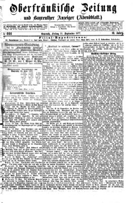 Oberfränkische Zeitung und Bayreuther Anzeiger (Bayreuther Anzeiger) Freitag 21. September 1877