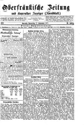 Oberfränkische Zeitung und Bayreuther Anzeiger (Bayreuther Anzeiger) Donnerstag 27. September 1877