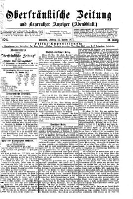 Oberfränkische Zeitung und Bayreuther Anzeiger (Bayreuther Anzeiger) Freitag 23. November 1877