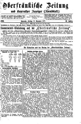 Oberfränkische Zeitung und Bayreuther Anzeiger (Bayreuther Anzeiger) Freitag 21. Dezember 1877