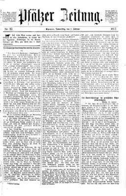 Pfälzer Zeitung Donnerstag 1. Februar 1877