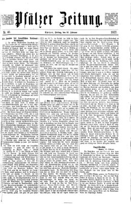 Pfälzer Zeitung Freitag 16. Februar 1877