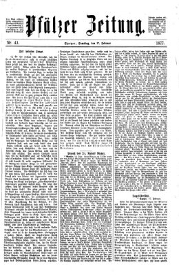 Pfälzer Zeitung Samstag 17. Februar 1877