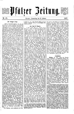 Pfälzer Zeitung Donnerstag 22. Februar 1877