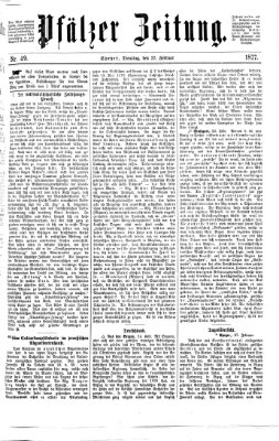 Pfälzer Zeitung Dienstag 27. Februar 1877