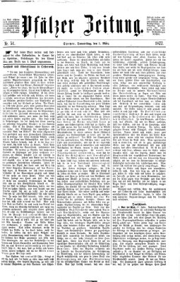 Pfälzer Zeitung Donnerstag 1. März 1877