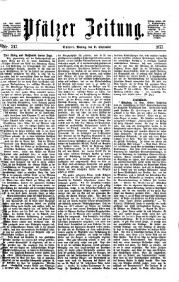 Pfälzer Zeitung Montag 17. September 1877