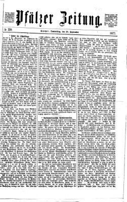 Pfälzer Zeitung Donnerstag 20. September 1877