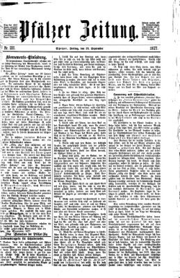 Pfälzer Zeitung Freitag 28. September 1877