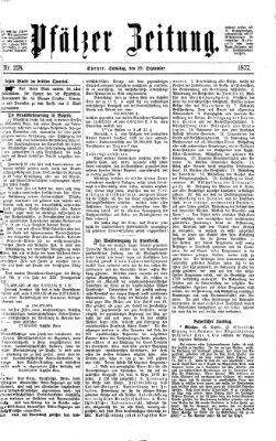 Pfälzer Zeitung Samstag 29. September 1877