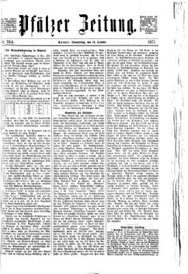 Pfälzer Zeitung Donnerstag 18. Oktober 1877