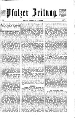 Pfälzer Zeitung Samstag 3. November 1877