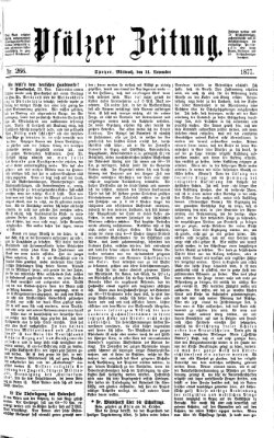 Pfälzer Zeitung Mittwoch 14. November 1877