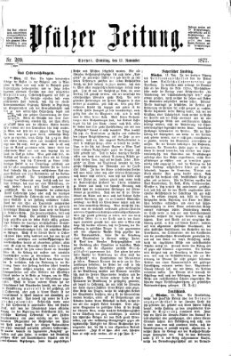 Pfälzer Zeitung Samstag 17. November 1877