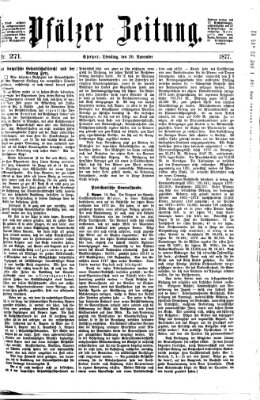 Pfälzer Zeitung Dienstag 20. November 1877