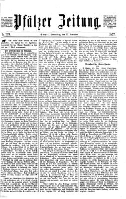 Pfälzer Zeitung Donnerstag 29. November 1877