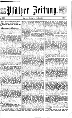 Pfälzer Zeitung Montag 24. Dezember 1877