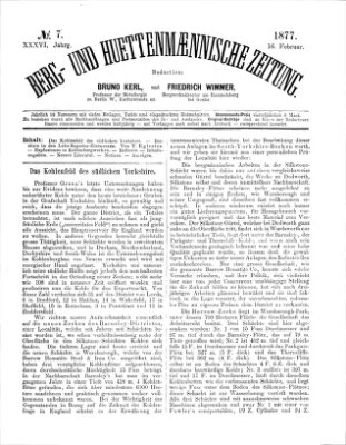 Berg- und hüttenmännische Zeitung Freitag 16. Februar 1877