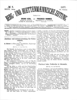 Berg- und hüttenmännische Zeitung Freitag 23. Februar 1877