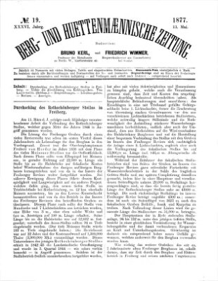 Berg- und hüttenmännische Zeitung Freitag 11. Mai 1877