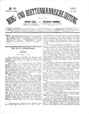 Berg- und hüttenmännische Zeitung Freitag 18. Mai 1877