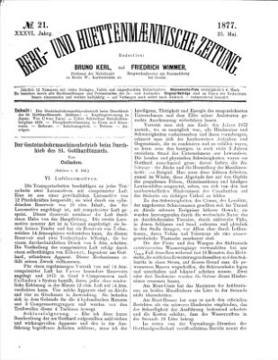 Berg- und hüttenmännische Zeitung Freitag 25. Mai 1877